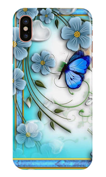 Blue Butterfly Mobile Back Case for iPhone X (Design - 21)