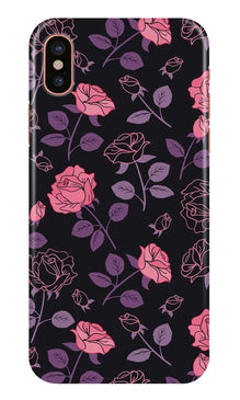 Rose Black Background Mobile Back Case for iPhone X (Design - 27)