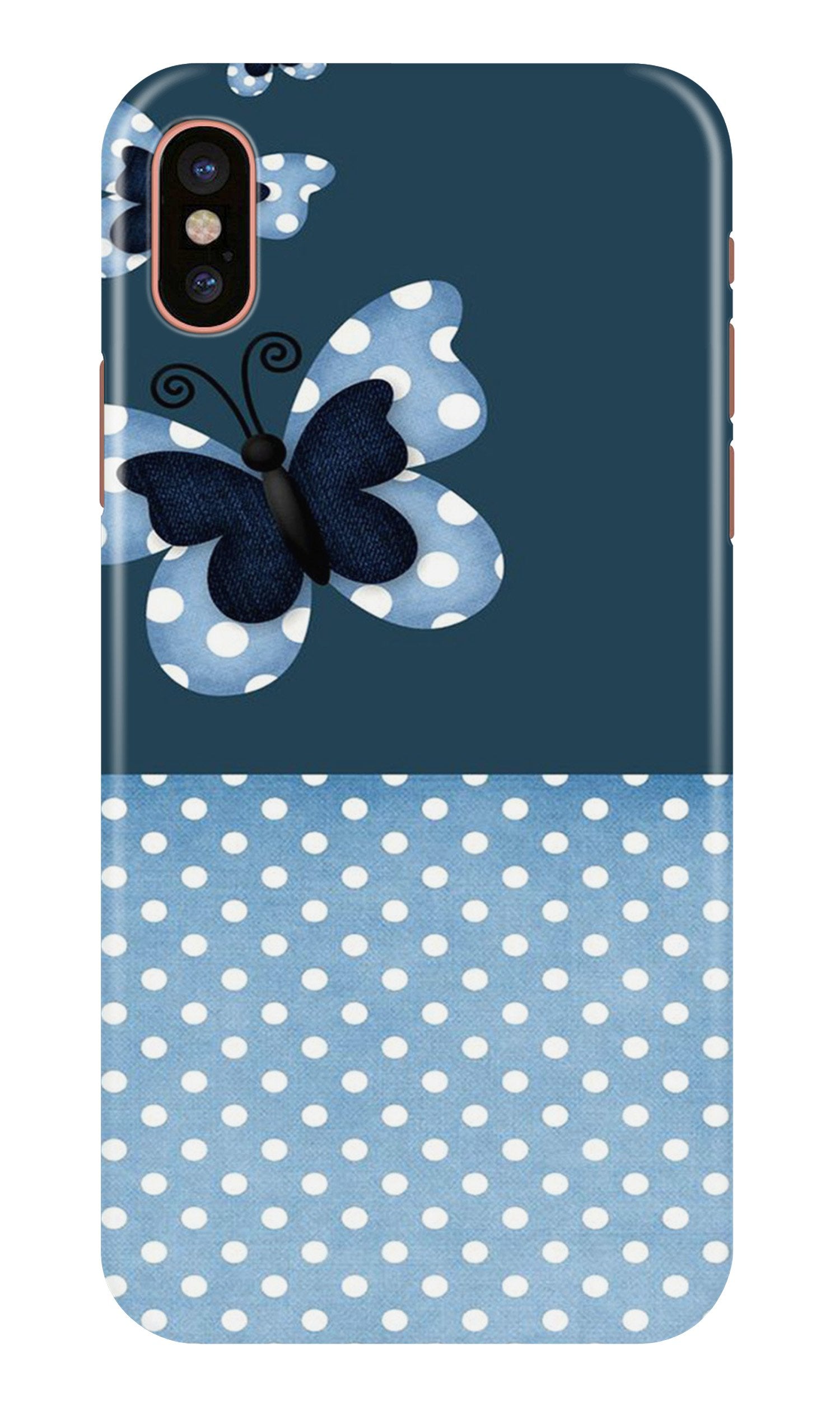 White dots Butterfly Case for iPhone X