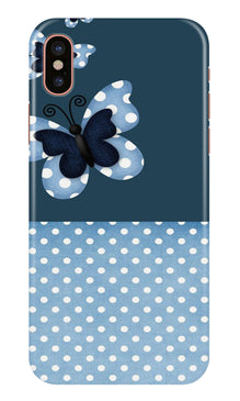 White dots Butterfly Mobile Back Case for iPhone X (Design - 31)
