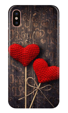 Red Hearts Mobile Back Case for iPhone X (Design - 80)