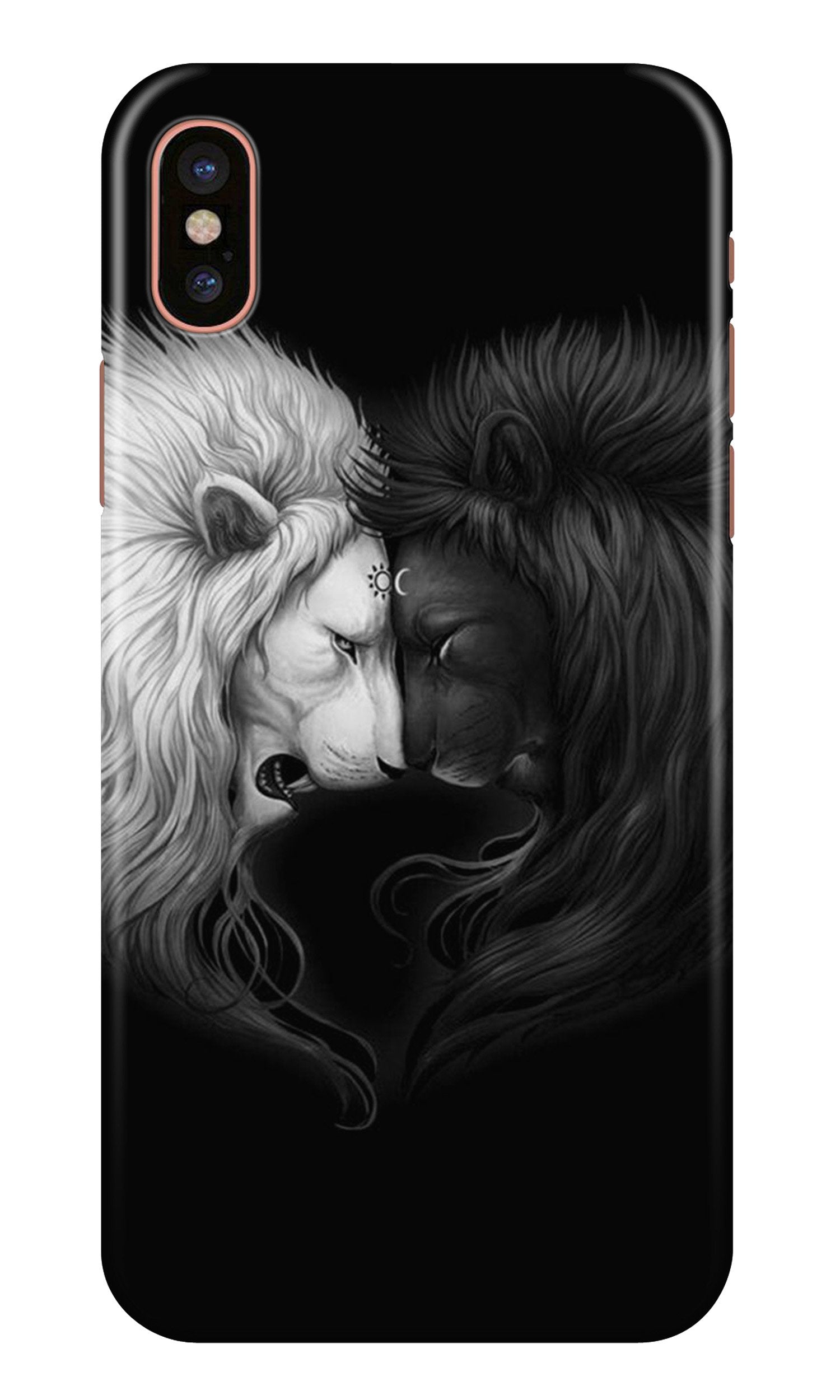Dark White Lion Case for iPhone X(Design - 140)