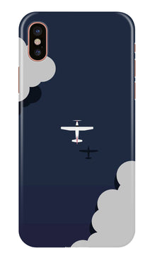Clouds Plane Mobile Back Case for iPhone X (Design - 196)