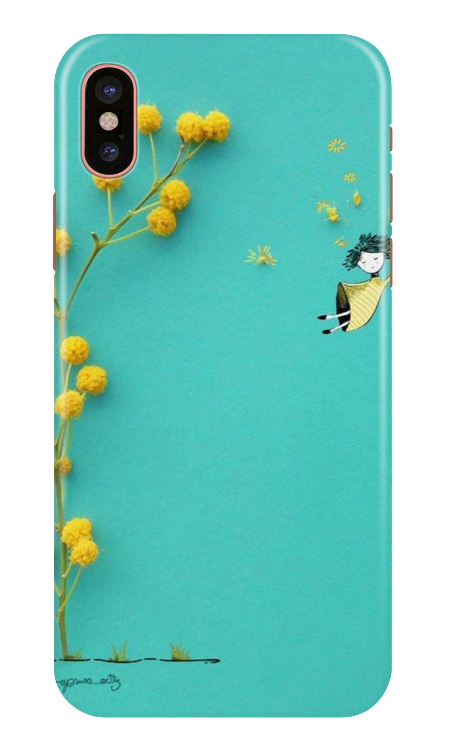 Flowers Girl Case for iPhone X (Design No. 216)