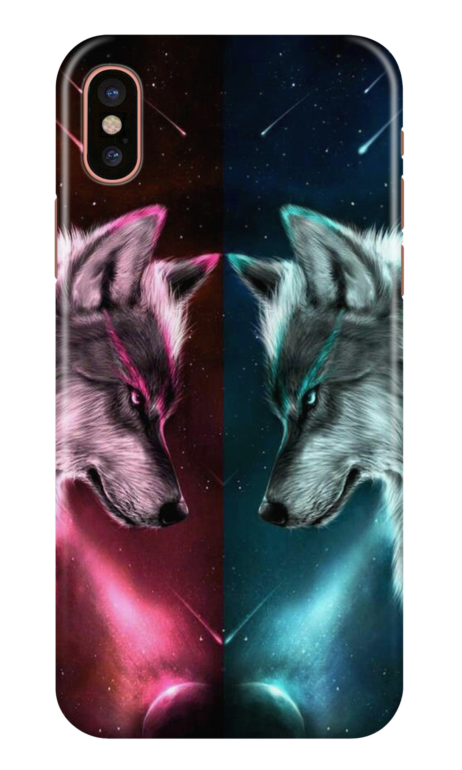 Wolf fight Case for iPhone X (Design No. 221)