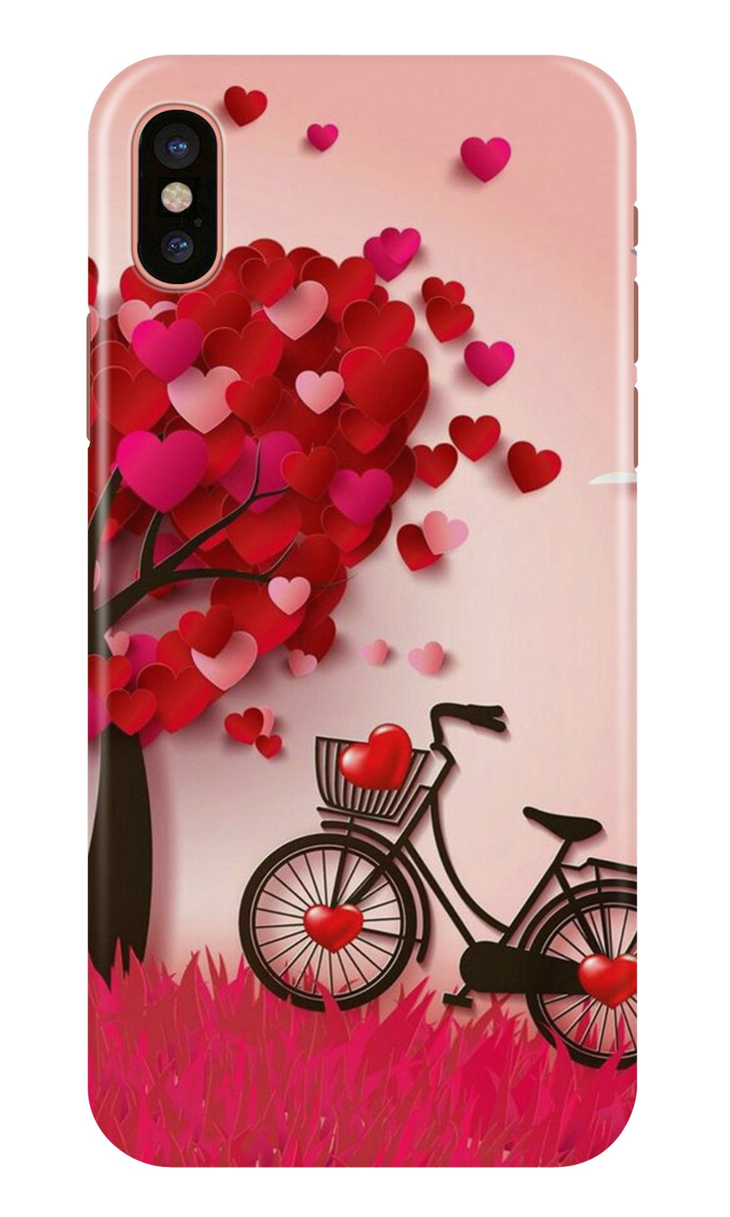 Red Heart Cycle Case for iPhone X (Design No. 222)