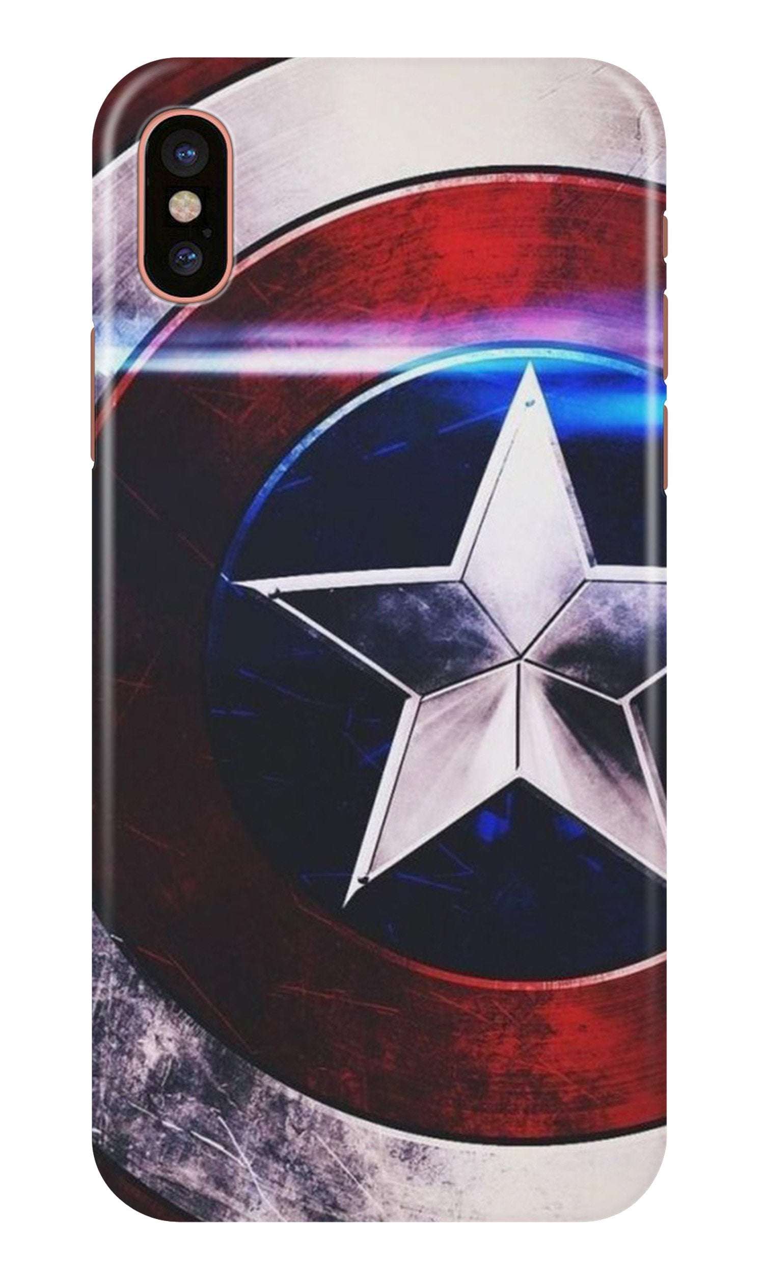 Captain America Shield Case for iPhone X (Design No. 250)
