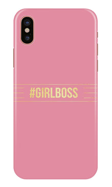 Girl Boss Pink Mobile Back Case for iPhone X (Design - 263)