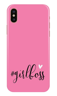 Girl Boss Pink Mobile Back Case for iPhone X (Design - 269)