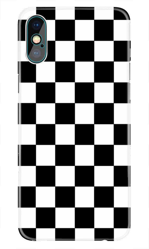 Black White Boxes Mobile Back Case for iPhone X  (Design - 372)