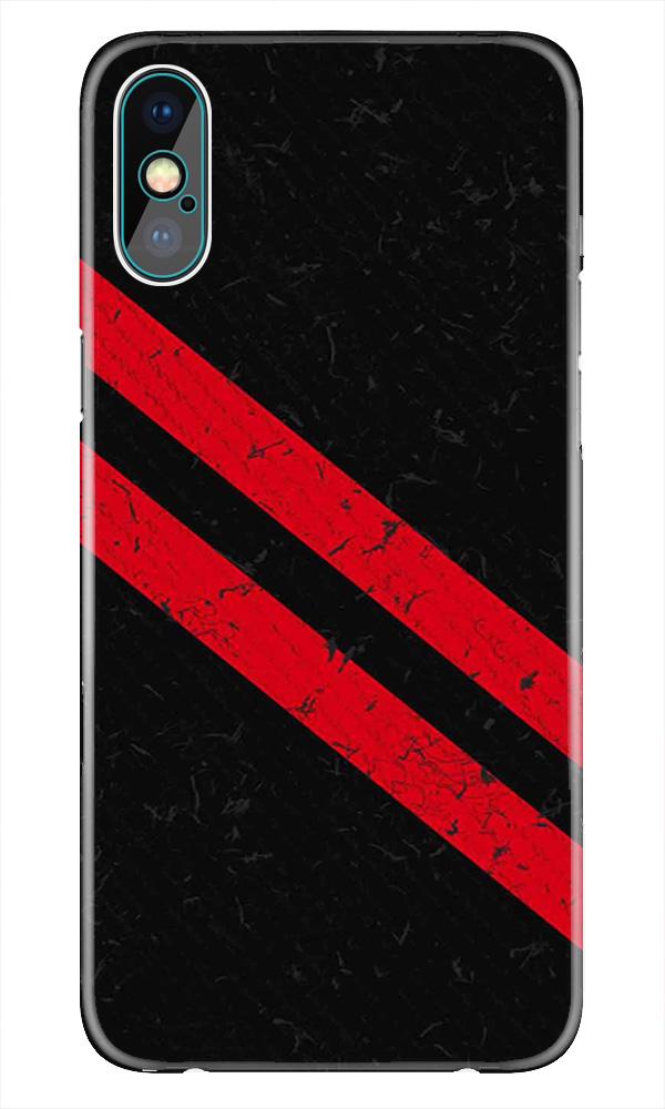 Black Red Pattern Mobile Back Case for iPhone X  (Design - 373)