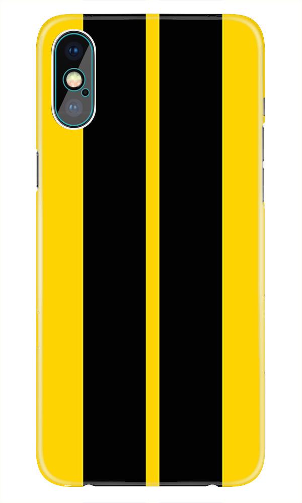 Black Yellow Pattern Mobile Back Case for iPhone X(Design - 377)