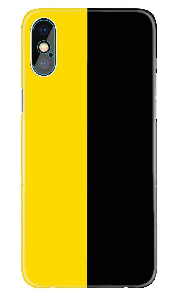 Black Yellow Pattern Mobile Back Case for iPhone X  (Design - 397)