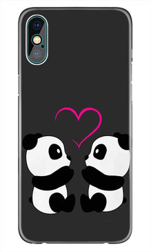 Panda Love Mobile Back Case for iPhone X  (Design - 398)