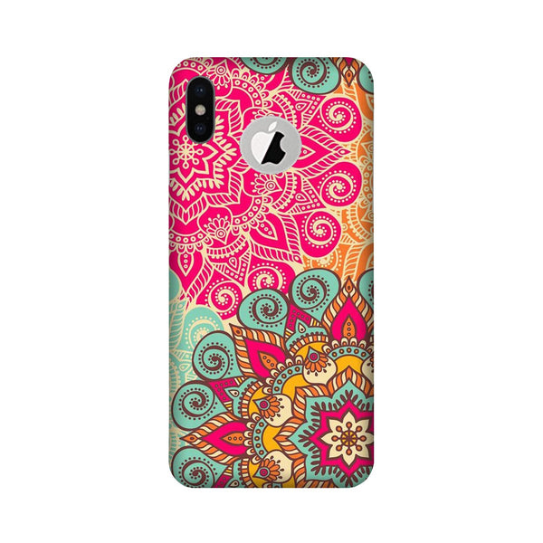 Rangoli art Case for iPhone X logo cut