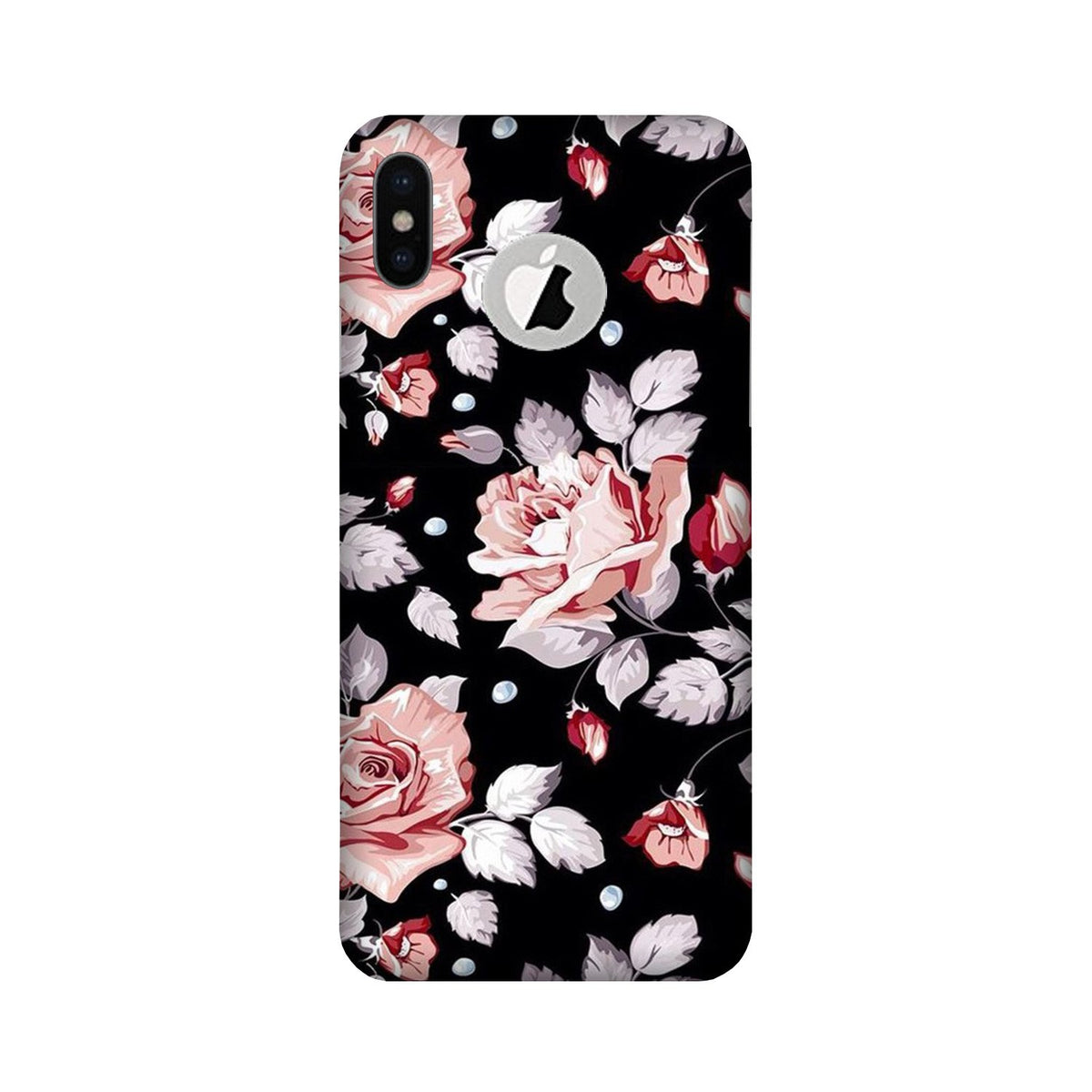 Pink rose Case for iPhone X logo cut