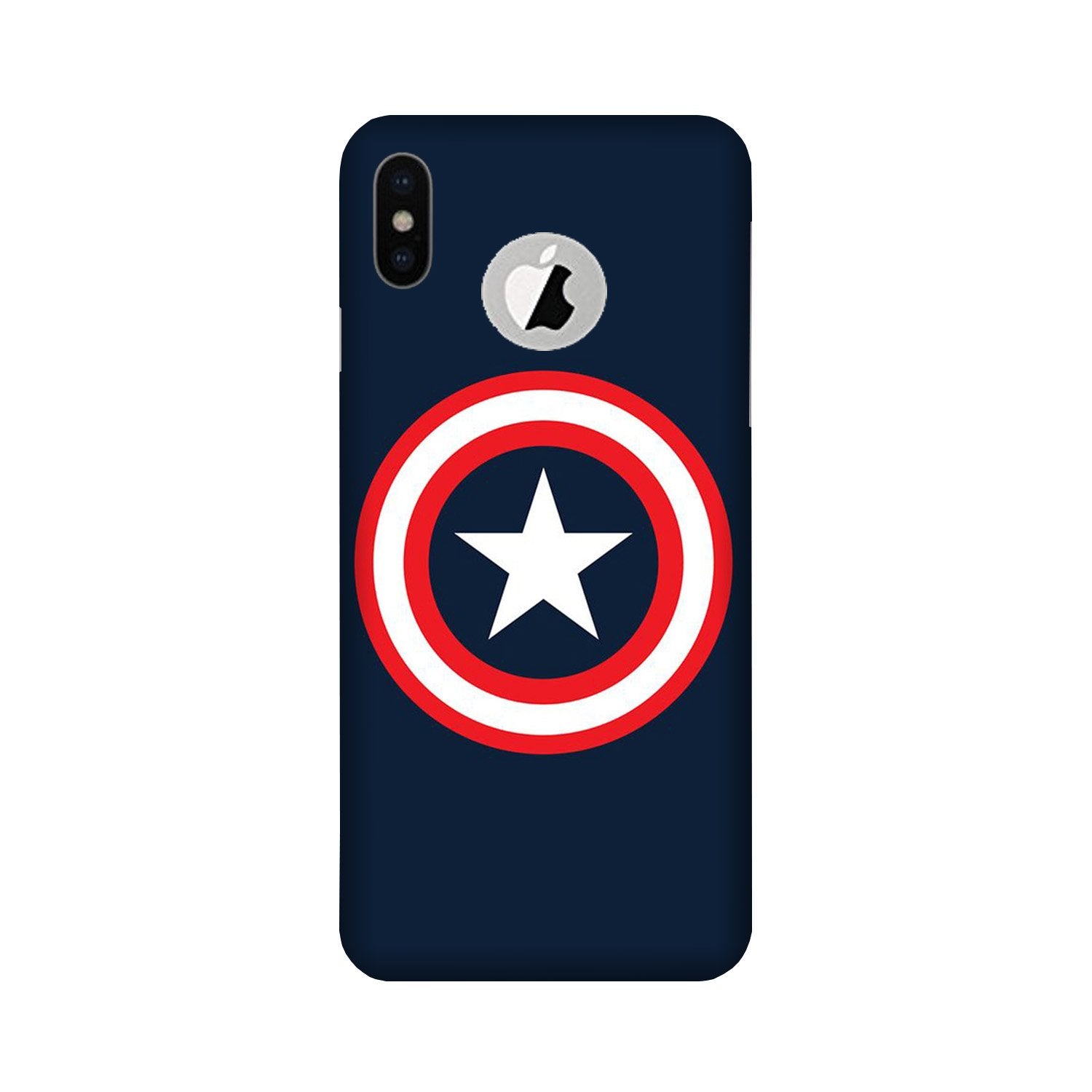 Captain America Case for iPhone X logo cut