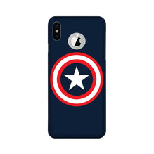 Captain America Mobile Back Case for iPhone X logo cut (Design - 42)
