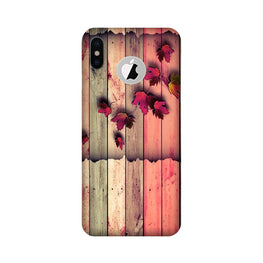 Wooden look2 Case for iPhone X logo cut