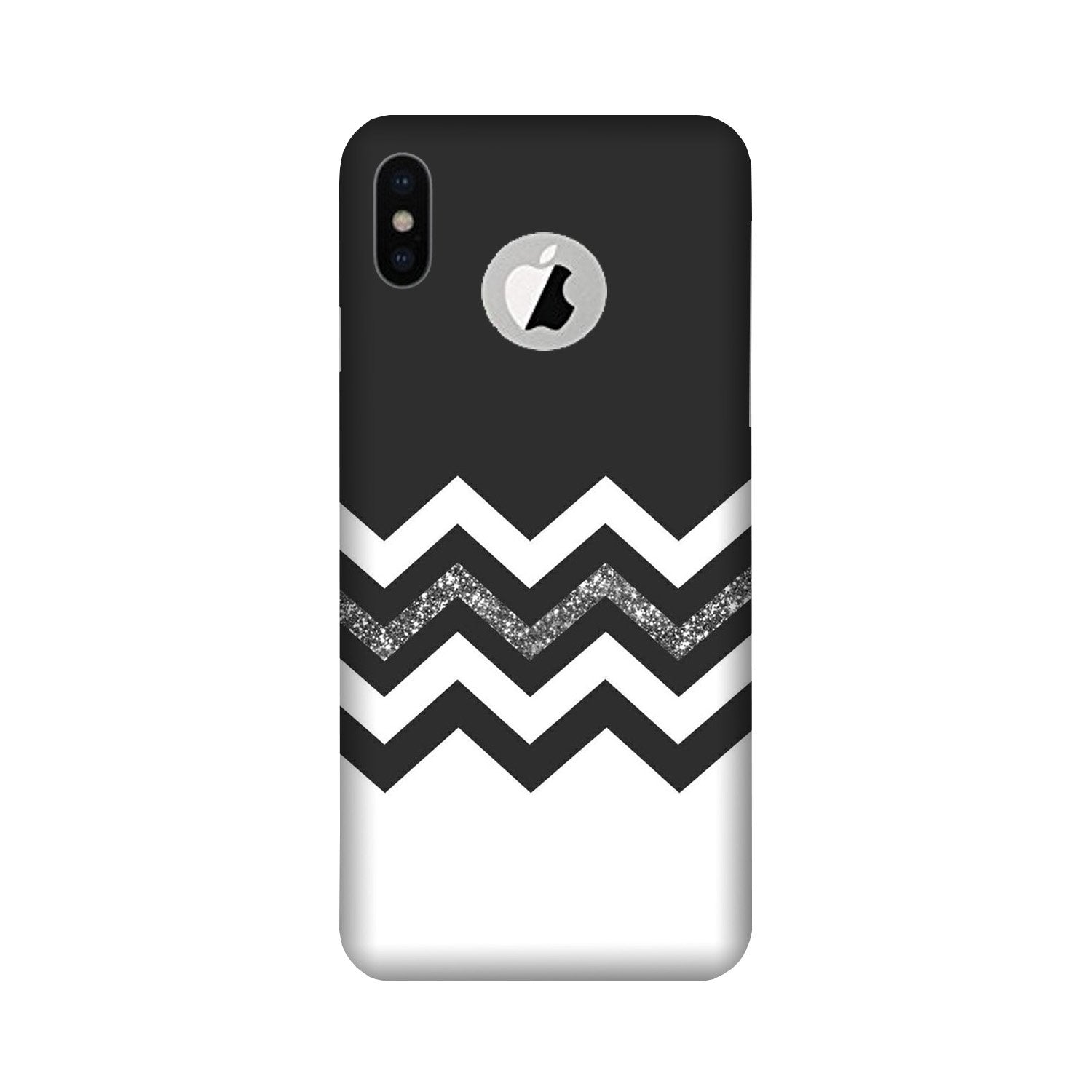 Black white Pattern2Case for iPhone X logo cut