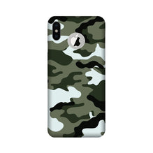 Army Camouflage Mobile Back Case for iPhone X logo cut  (Design - 108)