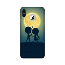 Love Couple Mobile Back Case for iPhone X logo cut  (Design - 109)