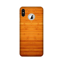 Wooden Look Mobile Back Case for iPhone X logo cut  (Design - 111)