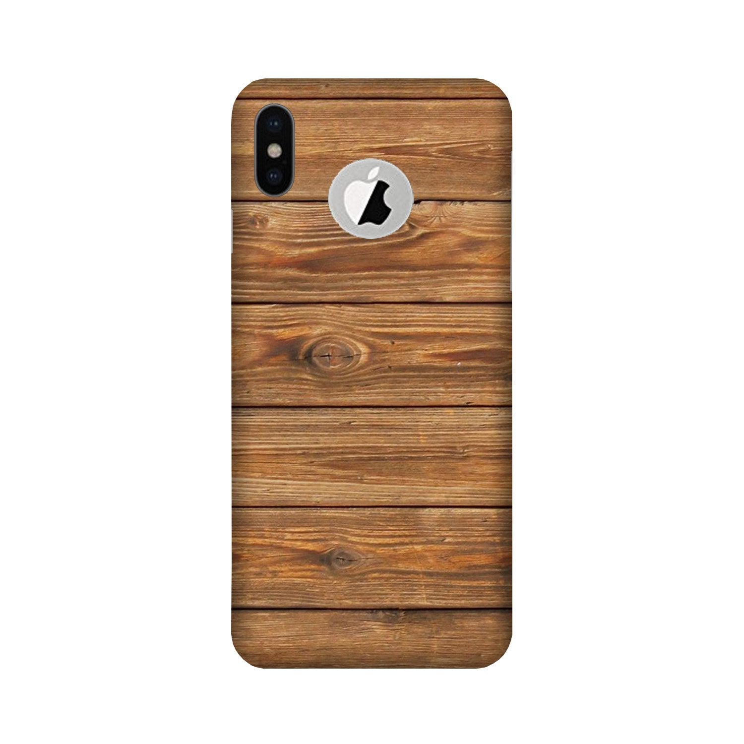 Wooden Look Case for iPhone X logo cut  (Design - 113)