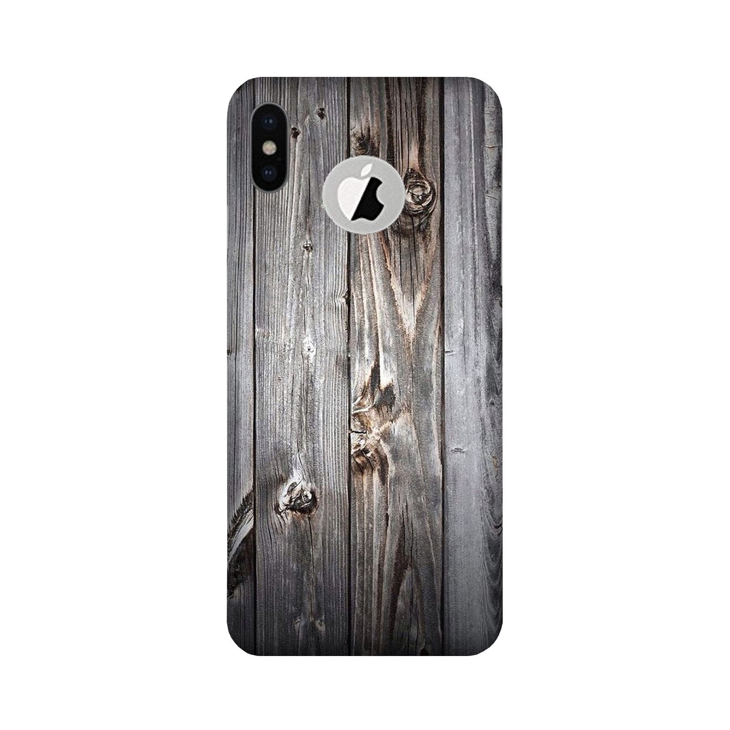 Wooden Look Case for iPhone X logo cut  (Design - 114)