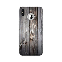 Wooden Look Mobile Back Case for iPhone X logo cut  (Design - 114)