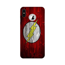 Flash Superhero Mobile Back Case for iPhone X logo cut  (Design - 116)