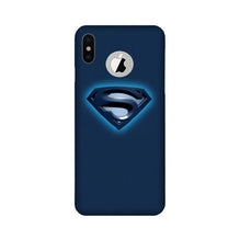 Superman Superhero Mobile Back Case for iPhone X logo cut  (Design - 117)