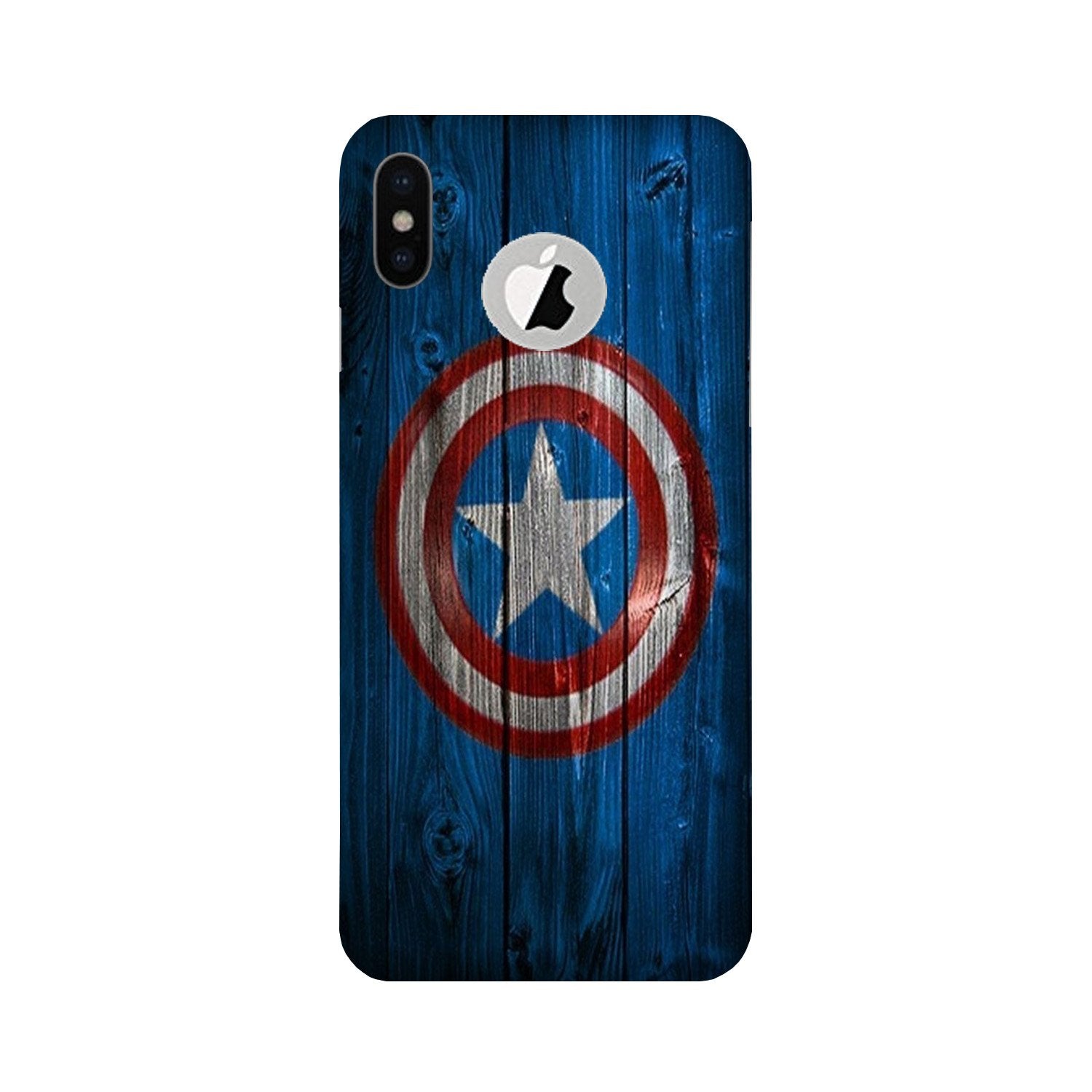 Captain America Superhero Case for iPhone X logo cut(Design - 118)
