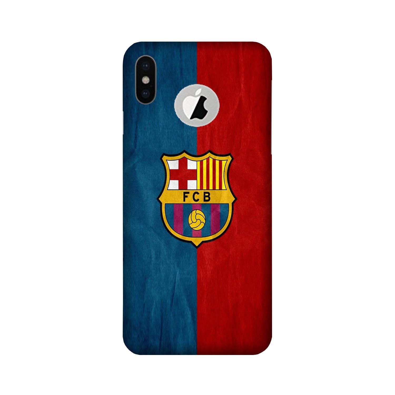 FCB Football Case for iPhone X logo cut(Design - 123)