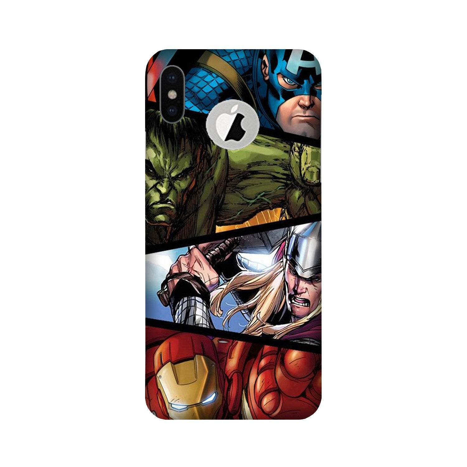 Avengers Superhero Case for iPhone X logo cut  (Design - 124)