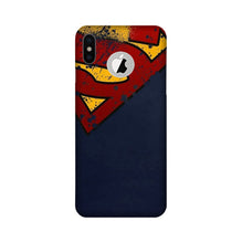 Superman Superhero Mobile Back Case for iPhone X logo cut  (Design - 125)