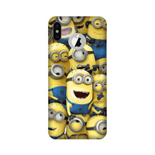 Minions Mobile Back Case for iPhone X logo cut  (Design - 127)