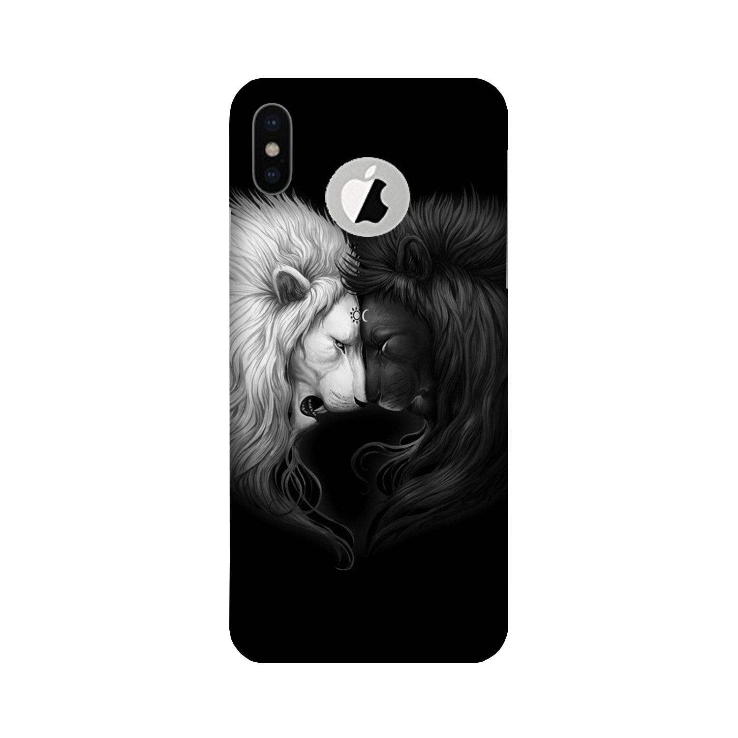 Dark White Lion Case for iPhone X logo cut  (Design - 140)