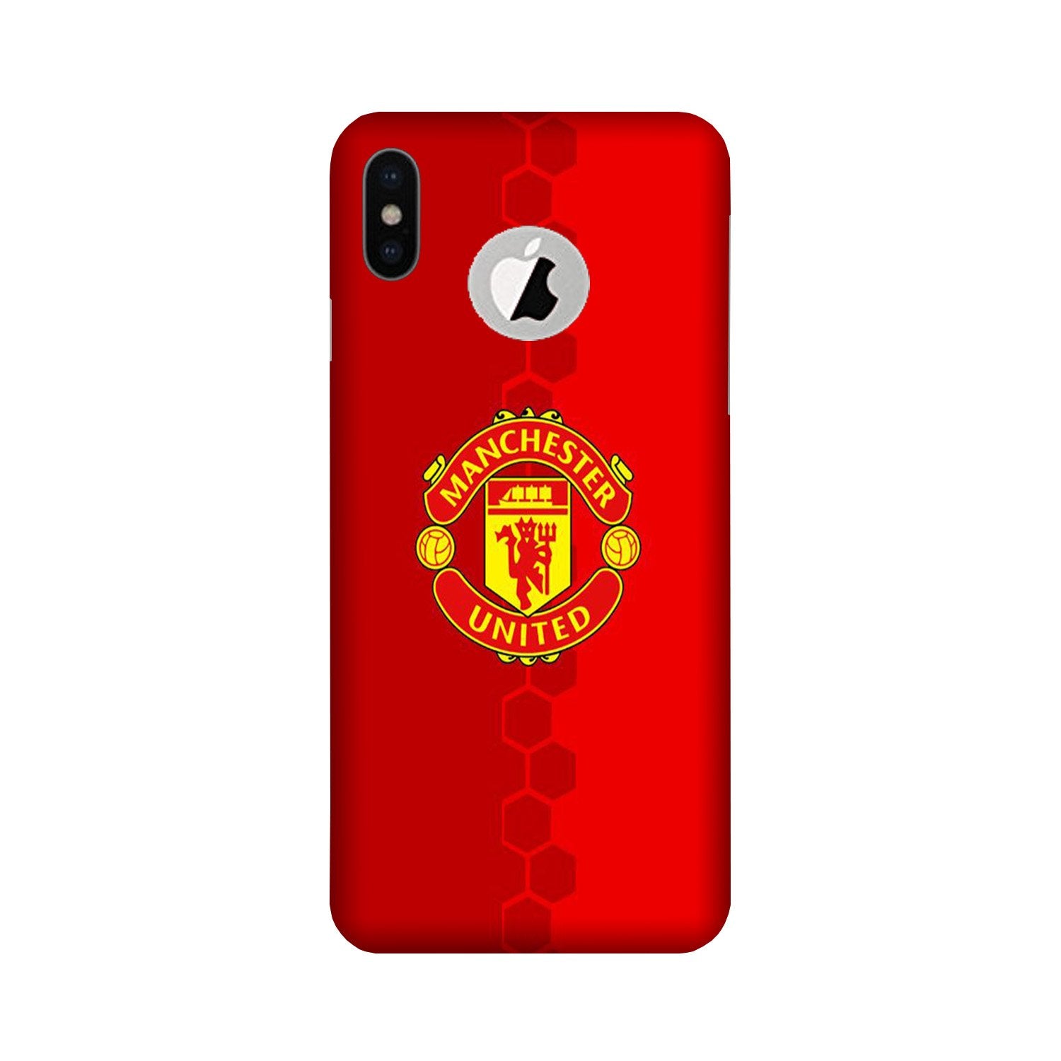 Manchester United Case for iPhone X logo cut  (Design - 157)
