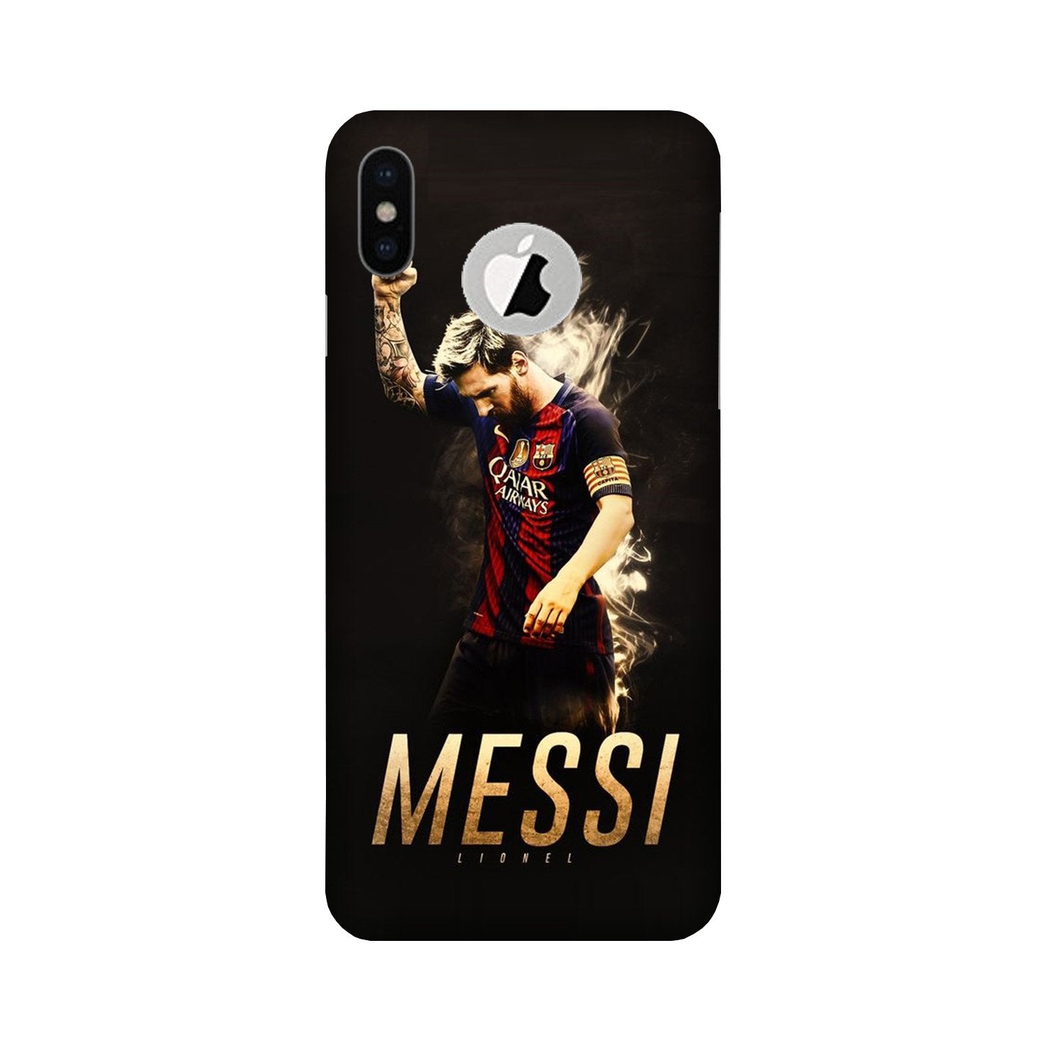 Messi Case for iPhone X logo cut  (Design - 163)