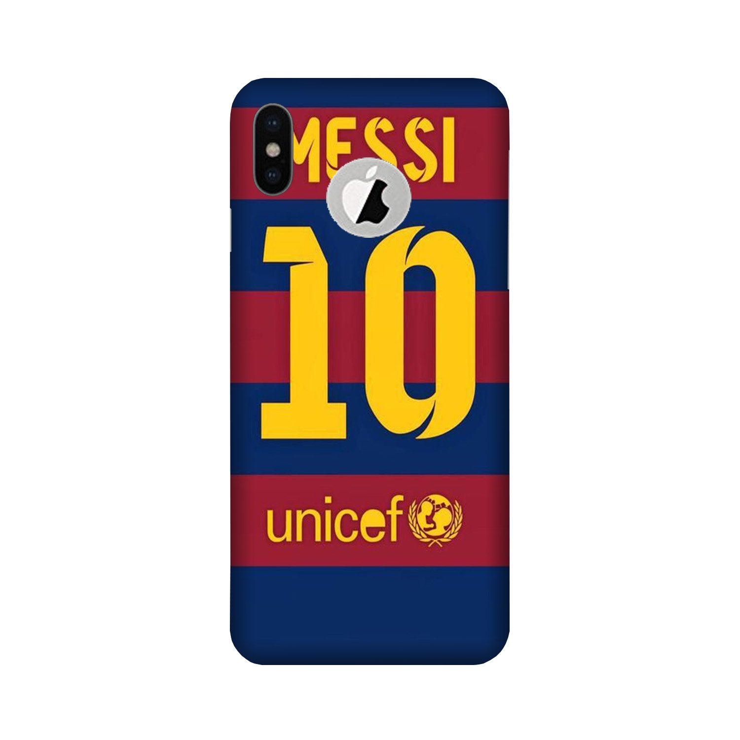 Messi Case for iPhone X logo cut  (Design - 172)
