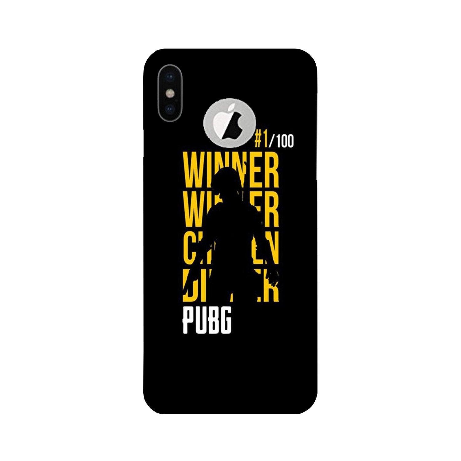 Pubg Winner Winner Case for iPhone X logo cut  (Design - 177)