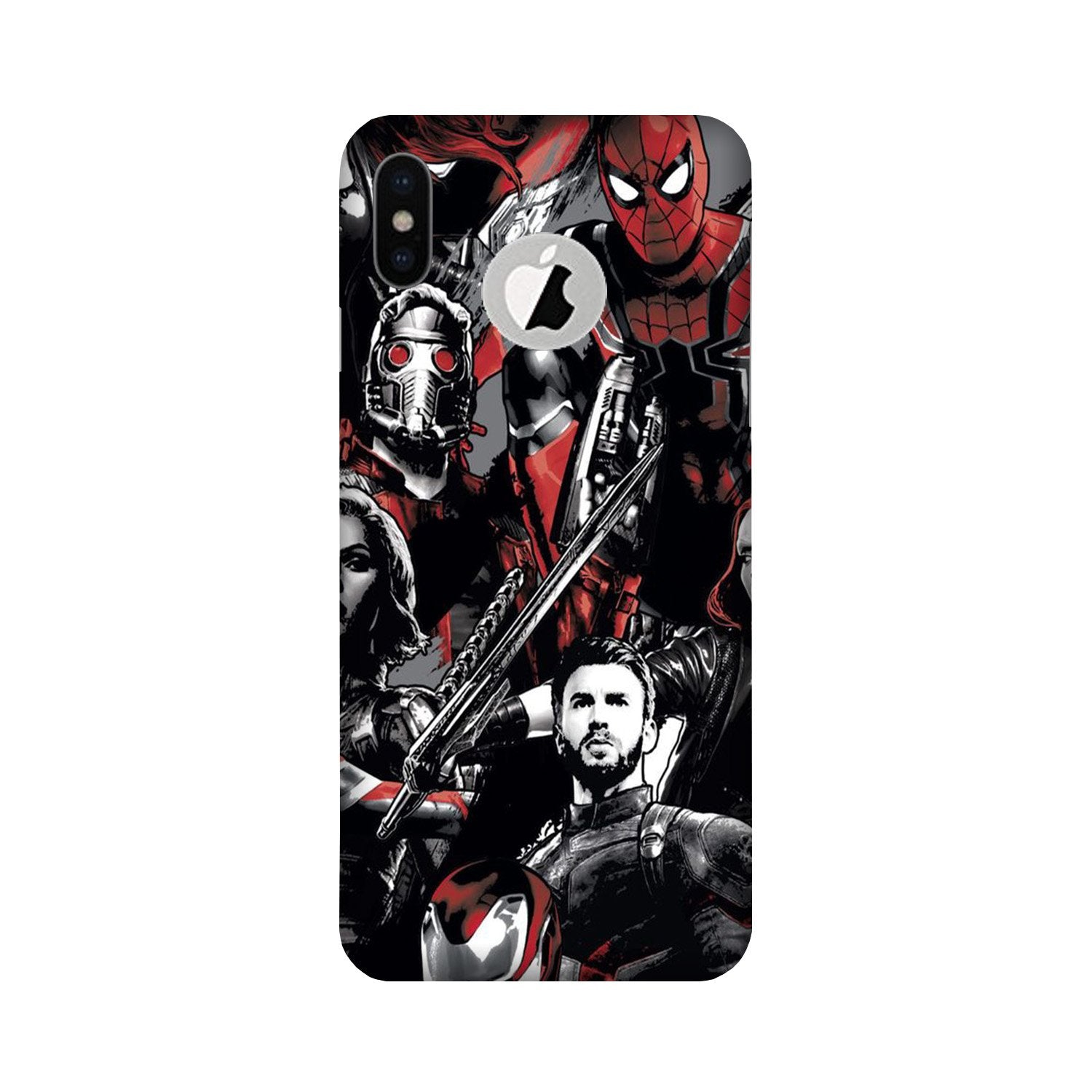 Avengers Case for iPhone X logo cut (Design - 190)