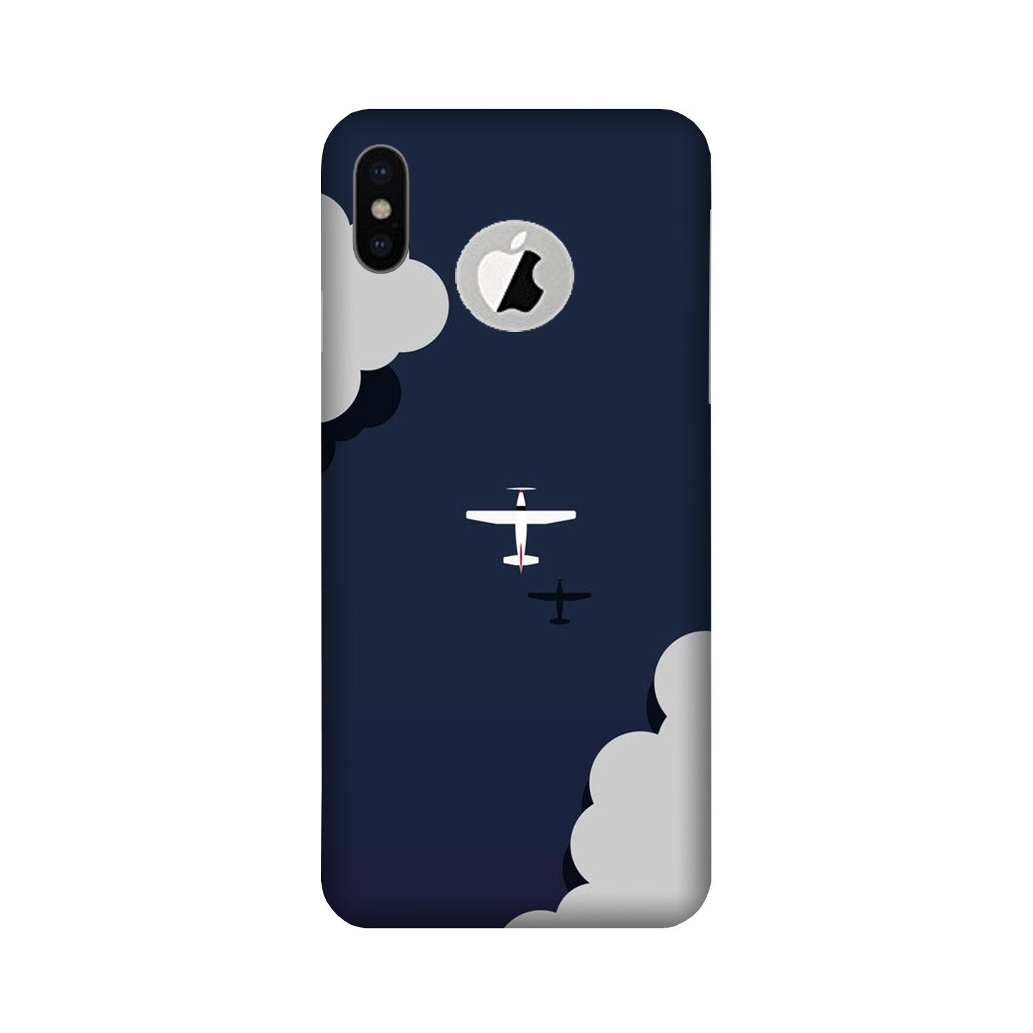 Clouds Plane Case for iPhone X logo cut (Design - 196)