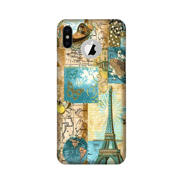 Travel Eiffel Tower Case for iPhone X logo cut (Design No. 206)