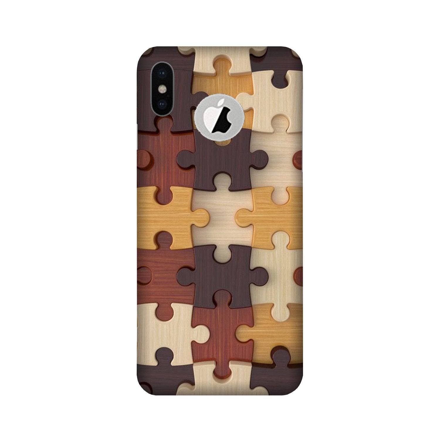 Puzzle Pattern Case for iPhone X logo cut (Design No. 217)