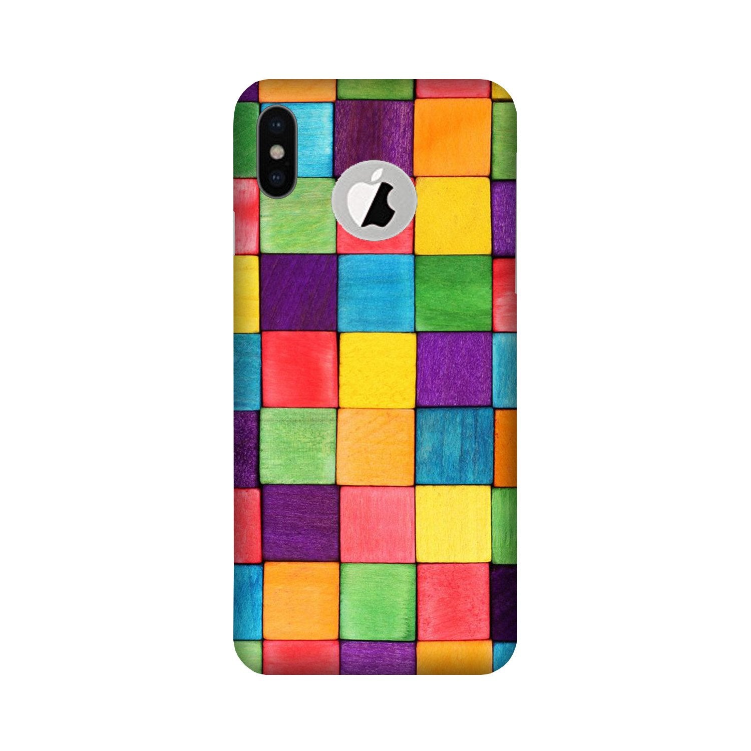 Colorful Square Case for iPhone X logo cut (Design No. 218)