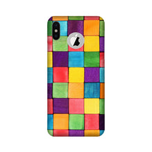 Colorful Square Mobile Back Case for iPhone X logo cut (Design - 218)