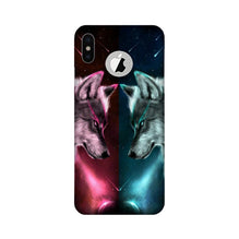 Wolf fight Mobile Back Case for iPhone X logo cut (Design - 221)