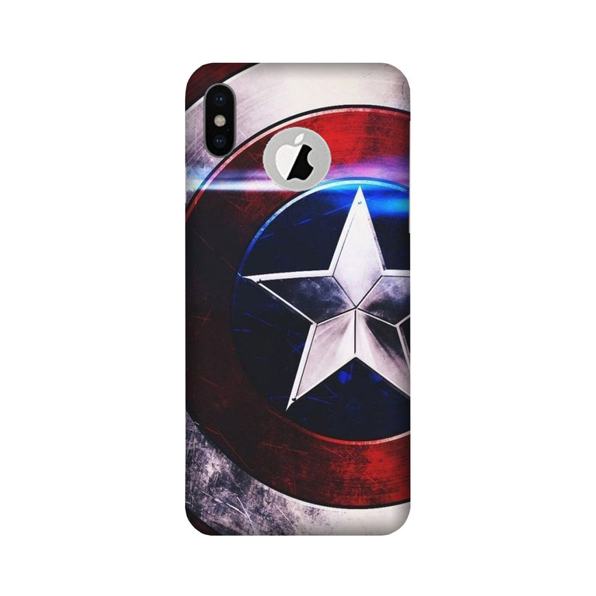 Captain America Shield Case for iPhone X logo cut (Design No. 250)